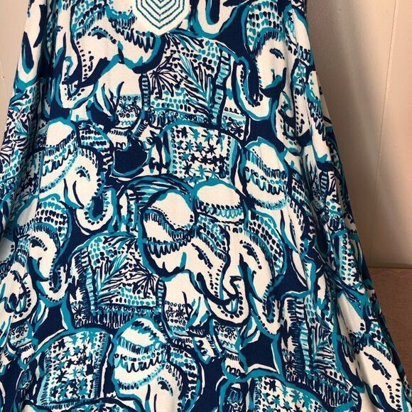 Lilly Pulitzer Womens Elephant Achelle Keep On Trunkin Dress Blue White Small - Picture 6 of 9